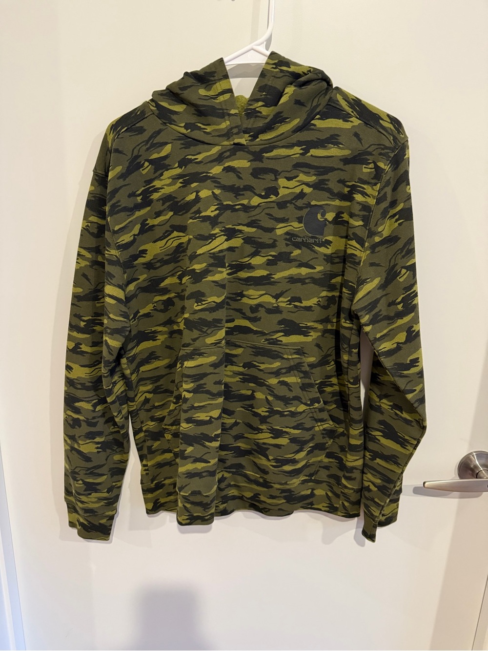 Boys Carhartt Green & Black Camo Hooded Pullover